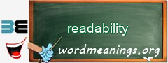 WordMeaning blackboard for readability